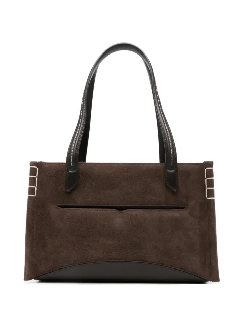 JW Anderson contrast-stitch suede tote bag Brown HB0783LA0364