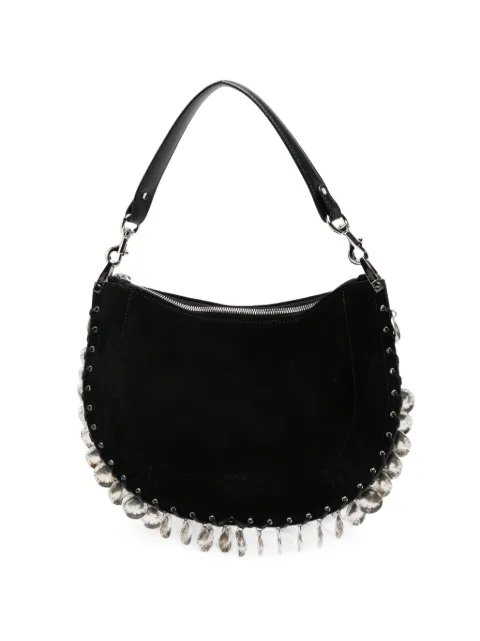 ISABEL MARANT Oskan coin-embellished suede shoulder bag Black BF0066FHD2C16M