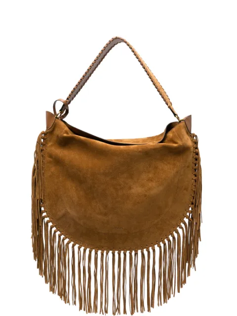 ISABEL MARANT fringe-trim whipstitch shoulder bag Neutrals PP0200FCC3C14M