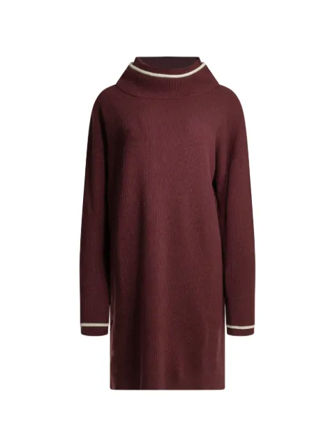Brunello Cucinelli striped-trim mini dress Red M16222A94CST76