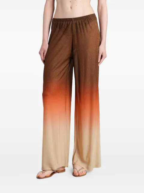 MC2 Saint Barth Amalia ombre-effect glitter-detail palazzo pants Brown AML001