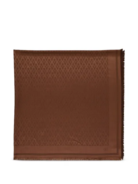 Valentino Garavani monogram-pattern scarf Brown WEB104HKS