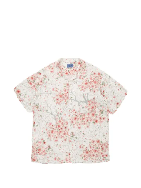Blue Blue Sakura-Kaza floral-print shirt White 1018888
