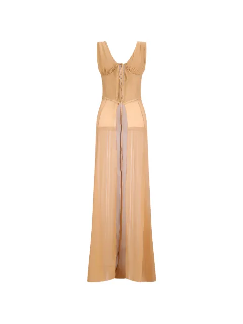 Giuseppe Di Morabito lace-up sleeveless top Neutrals 06SSTO41816500