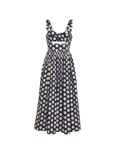 Cara Cara Clover polka-dot midi dress Blue 1561CLDN