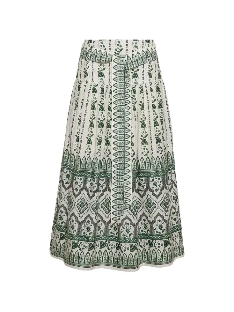 Cara Cara Jiya floral-print tiered midi skirt Green 2047VFLG