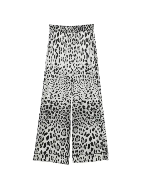 Dolce & Gabbana leopard-print satin pajama pants Black FTAMPTFSAXY