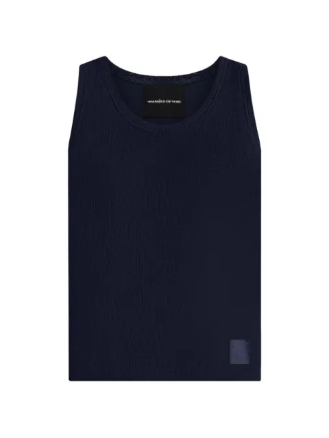 Manière De Voir VS001 ribbed cotton vest Blue MAN3327