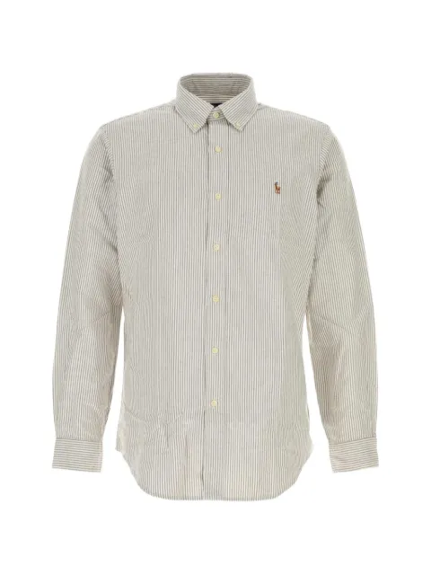 Polo Ralph Lauren embroidered striped cotton shirt Neutrals 710953704503