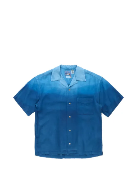 Blue Blue hand-dyed linen shirt Blue 1015920