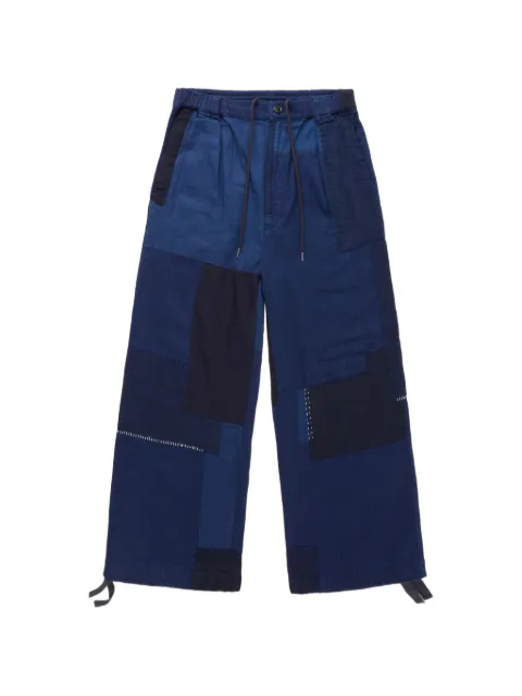 Blue Blue Kasezome Sashiko patchwork trousers Blue 1018917