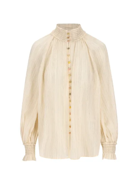 ZIMMERMANN Aster metallic-stripe shirt Neutrals 9074TSS261