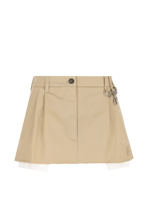 Miu Miu belt-loop pleated mini skirt Neutrals MG26901UPX