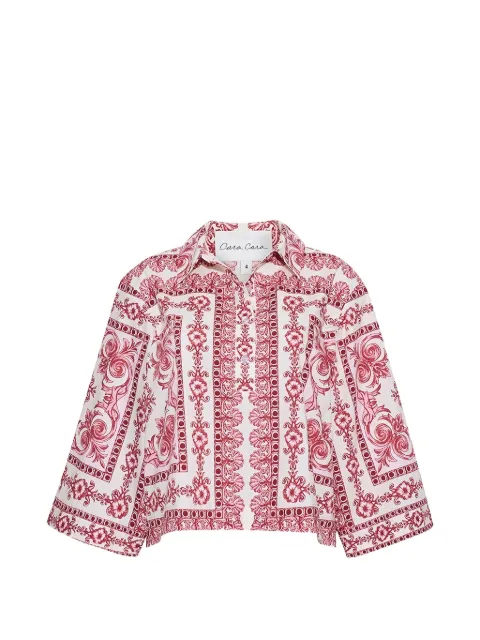 Cara Cara Erica scarf-print shirt Red 3054HSCE