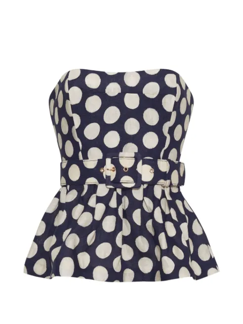 Cara Cara Tilda strapless peplum top Blue 3146LCLDN