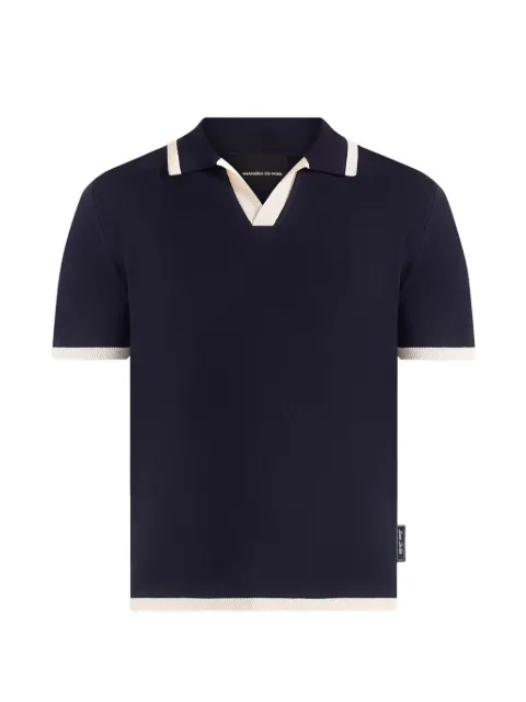 Manière De Voir Lambert contrast-detail knit polo shirt Blue MAN33661