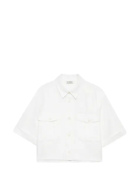 ANINE BING Edith cropped shirt White A0712487