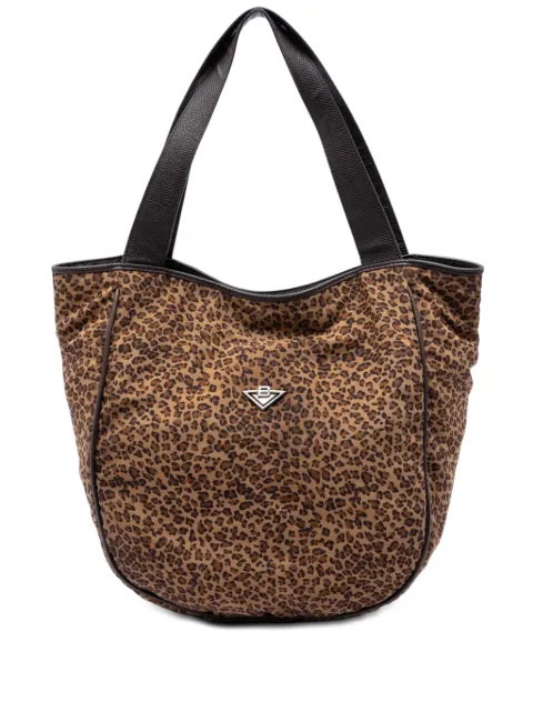 Bottega Veneta Pre-Owned 20th Century Nylon Leopard Print tote bag Brown H37CQC3Z8ILH99PE