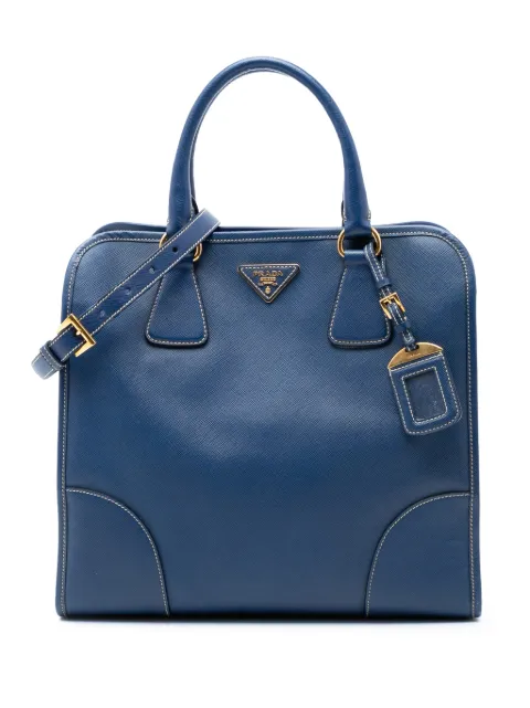 Prada Pre-Owned 2000-2013 Saffiano Lux Shopping Tote satchel Blue 7ARZ0L5T7N0QFUEQ