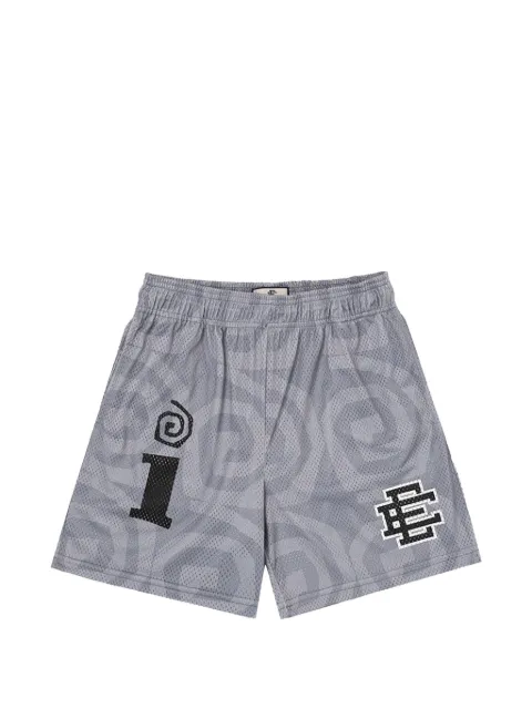 ERIC EMANUEL x Interscope Records logo-print mesh shorts Grey EE704