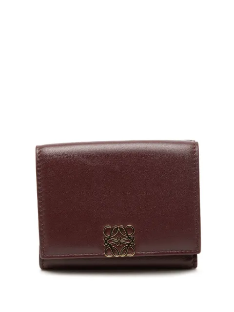 Loewe Pre-Owned 2024 Leather Anagram Trifold Wallet small wallets Red XAF3NQR9JYMGIBZS
