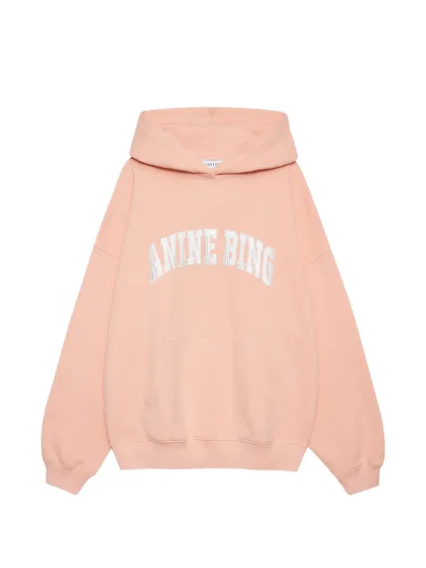 ANINE BING logo-embroidered hoodie Pink A0812315