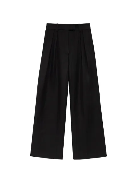 ANINE BING Lou pleated palazzo pants Black A0312488