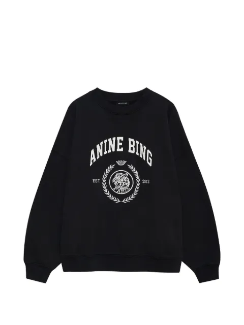 ANINE BING logo-print dropped-shoulder sweater Black A0812679