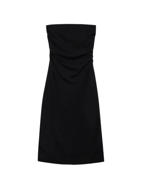 ANINE BING Tyla strapless gathered midi dress Black A0212268