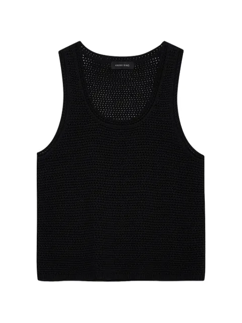 ANINE BING Arie crochet-knit tank top Black A0212306