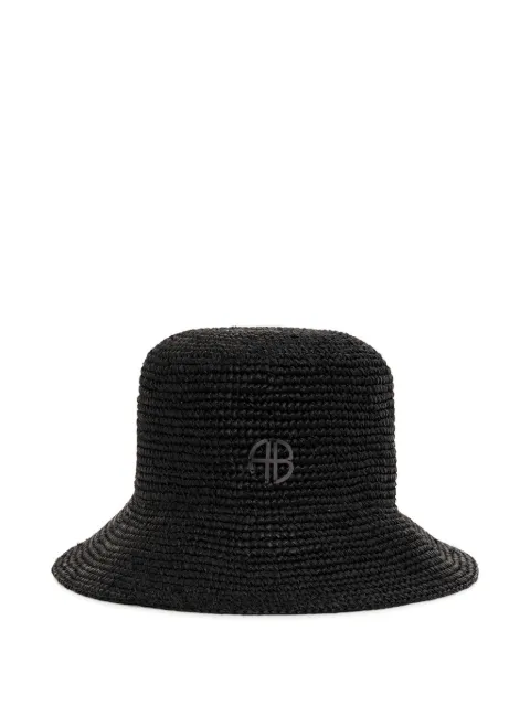 ANINE BING Cabana raffia bucket hat Black A1212329BLK1