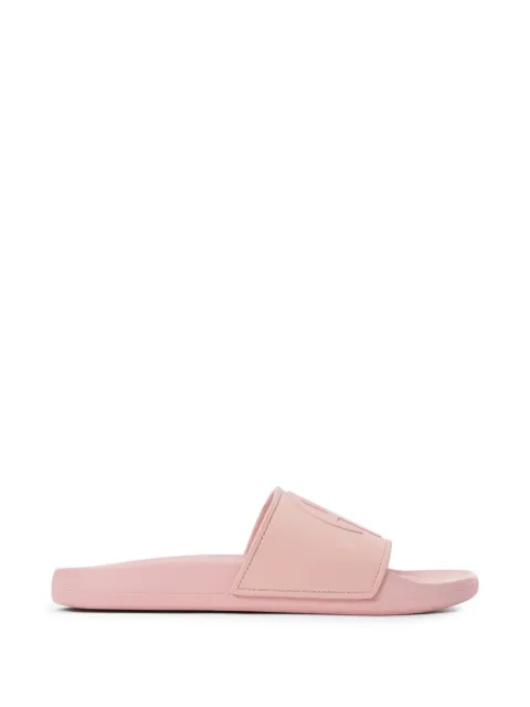ANINE BING Isla logo-embossed slides Pink A1410258