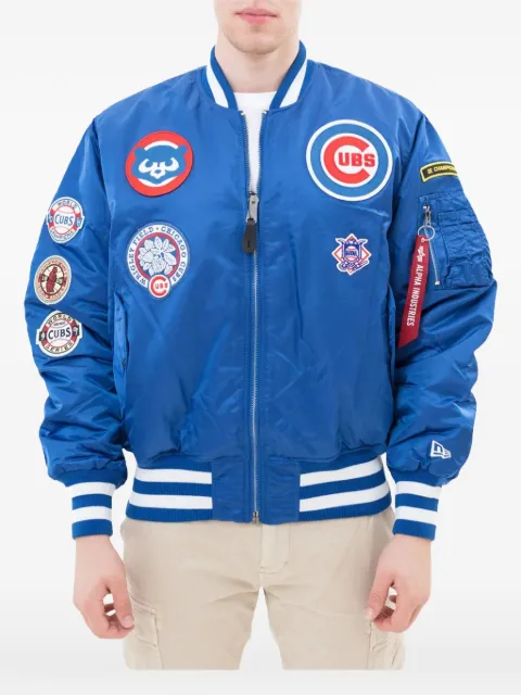 NEW ERA CAP x Alpha Industries Chicago Cubs patch-detail bomber jacket Blue NE516