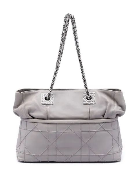 Christian Dior Pre-Owned 2011 Lambskin Cannage Granville Chain tote bag Grey AB70H3T3KINHMH8I