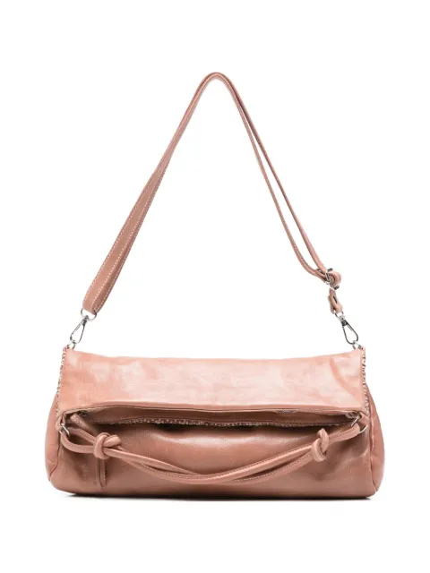 Reptile's House Sienna woven-panel leather shoulder bag Pink H880