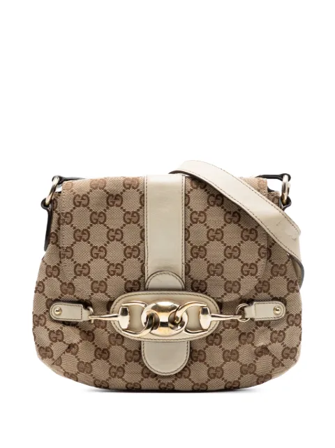 Gucci Pre-Owned 2000-2015 GG Canvas Horsebit shoulder bag White 930J1NWO4JHWXBZD