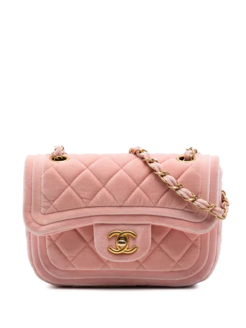 CHANEL Pre-Owned 2021-2026 Mini Quilted Velvet Double Frame Flap crossbody bag Pink 7NJSRRI3ZK8BL45Q