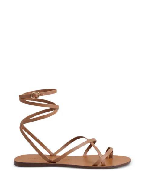 Manebi x Alex Rivière Studio Valentina wrap-around leather flat sandals Brown M50Y0