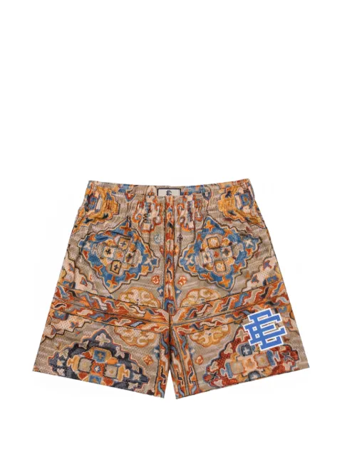 ERIC EMANUEL logo-print track shorts Brown EE620