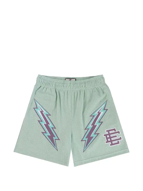 ERIC EMANUEL EE Basic bolt-print mesh shorts Green EE684