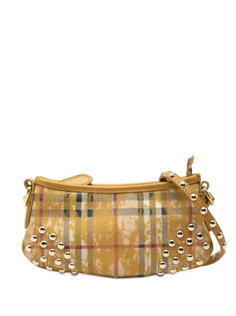 Burberry Pre-Owned 2000-2017 Studded Haymarket Check Coated Canvas Canterbury crossbody bag Yellow SQPF6OD98GIQ7TZY