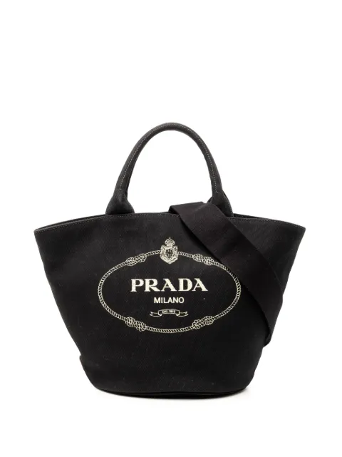 Prada Pre-Owned 2013-2026 Canvas Canapa Logo satchel Black MKIHSSS1BSA18YX9