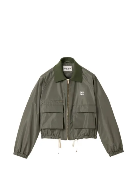 Miu Miu technical fabric blouson jacket Green ML1516SOOO13MF
