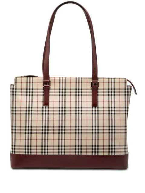 Burberry Pre-Owned 2000-2017 House Check Canvas tote bag Red 8B1KW0QXZYJ68DOS