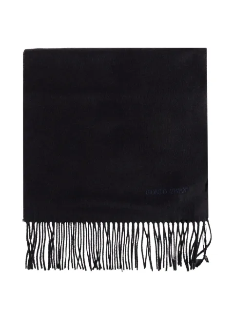 Giorgio Armani fringed cashmere scarf Blue GM001840AF18586