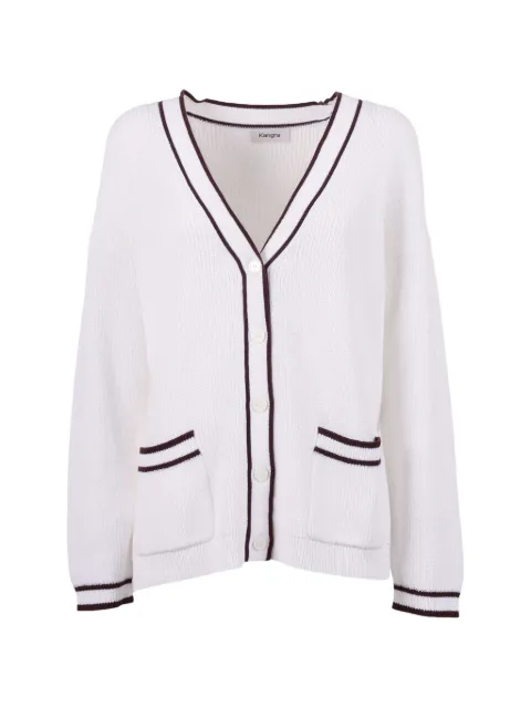 Kangra sequin-embellished striped-trim cardigan White 363004