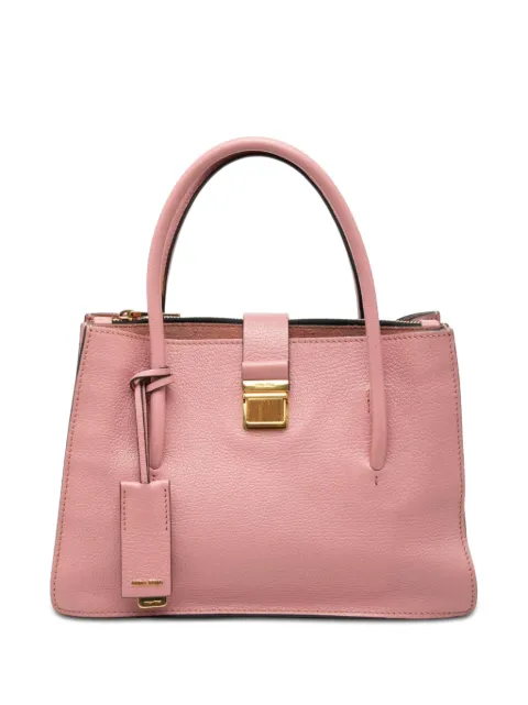 Miu Miu Pre-Owned 2010-2026 Goatskin Madras handbag Pink 082UB2FA8FN76PJQ