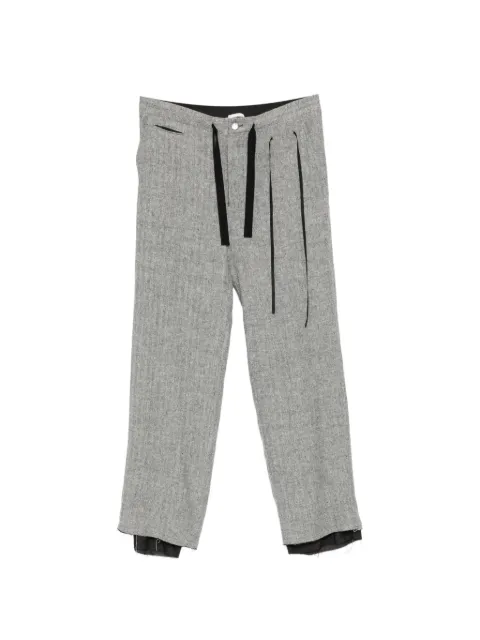 midorikawa herringbone-pattern layered trousers Grey MD26SSPT03C