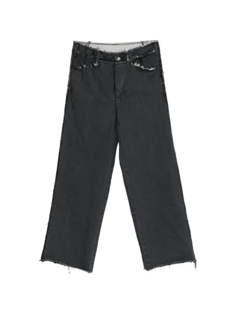 midorikawa raw-cut frayed-edge jeans Grey MD26SSPT06