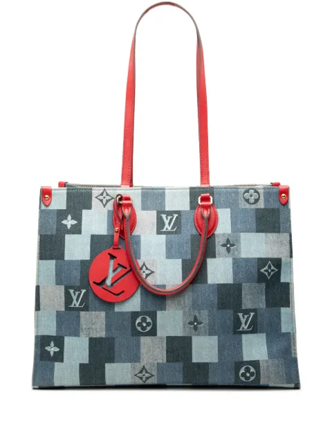 Louis Vuitton Pre-Owned 2021-2026 Monogram Denim Onthego GM satchel Blue P4XO7B26XCWS56OE
